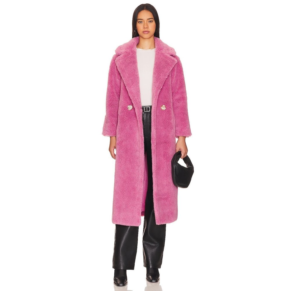 Elliatt Pink Teddy Jacket Oversized Plush Design
